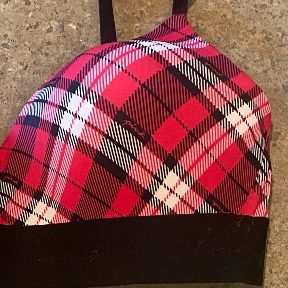 NWT~VICTORIA’S SECRET Pink Red Plaid Light Padding Bra Size 34C